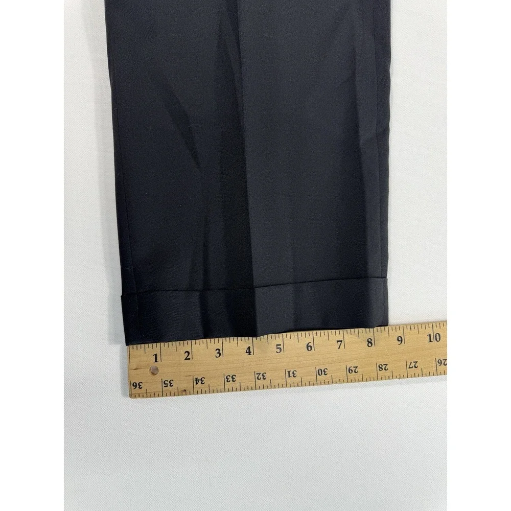 Lauren Ralph Lauren Total Comfort Black Pleated Wool Dress Pants 36x29 Cuffed